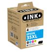 Inktcartridge compatible Epson 35XL Cadenas - pack de 4 - noir, cyan, magenta, jaune - Ink K10506W4 