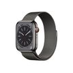 Apple Watch Series 8 (GPS + Cellular) - grafiet roestvrij staal - smart watch met milanees bandje - grafiet - 32 GB
