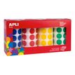 APLI kids - 4 rouleaux de gommettes rondes - 20 mm Ø - bleu, jaune, rouge, vert 