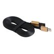 DLH - Câble USB - Micro- USB Type B à 5 broches (M) pour USB (M) - 1 m - connecteur A réversible - noir