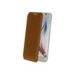 Muvit Made in Paris Crystal Folio - Flip cover voor mobiele telefoon - polyurethaan - bruin - voor Samsung Galaxy S6