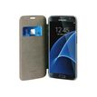 Muvit Folio - Flip cover voor mobiele telefoon - roze - voor Samsung Galaxy S7 edge