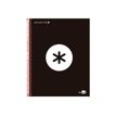 Antartik - Cahier à spirale A5 - 240 pages - petits carreaux (5x5 mm) - noir