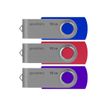 GOODRAM UTS2-3P - USB-flashstation - 16 GB - USB 2.0 - blauw, rood, violet (pak van 3)