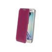 Muvit Made in Paris Crystal Folio - Flip cover voor mobiele telefoon - polyurethaan - Fuchsia - voor Samsung Galaxy S6 edge