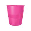 Leitz WOW - afvalbak - 15 l - polypropyleen (PP), polystyreen - roze metalliek