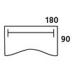 3253310150034-Bureau double vague symétrique IDRA - L180 cm - Pieds aluminium - plateau imitation Merisier--1