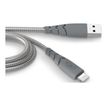 Force Power - Câble Ultra-renforcé - USB-A -  Lightning  - 1.2 m - 2.4A - Gris - Garanti à vie