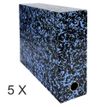 Exacompta Annonay - 5 Boîtes de transfert - dos 90 mm - toile bleu
