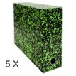 Exacompta Annonay - 5 Boîtes de transfert - dos 90 mm - toile vert