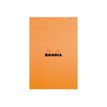 RHODIA N°19 A4+ - Legal pad - geniet - 210 x 318 mm - 80 vellen / 160 pagina's - wit papier - van ruiten voorzien - harde kaft - oranje hoes - karton (pak van 5)