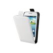 Muvit Slim s - Flip cover voor mobiele telefoon - polyurethaan, polycarbonaat - wit - voor Samsung Galaxy Pocket 2