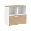 3483600849038-Rangement bas YES ! - L80 x H74 x P42 - 2 cases / 1 tiroir - Façade et dessus chêne-Angle gauche-0