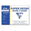 Clairefontaine Dessin à Grain - Pochette papier à dessin - 12 feuilles - A4 - 224 gr - blanc