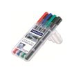 STAEDTLER Lumocolor duo - Stift met dubbele punt - permanent - zwart, rood, blauw, groen - 1.5 mm / 0.6 mm - gemiddeld / fijn - pak van 4