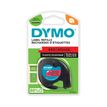 Dymo LetraTAG - Ruban d'étiquettes plastique auto-adhésives - 1 rouleau (12 mm x 4 m) - fond rouge écriture noire