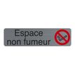 Exacompta - Plaque de signalisation Espace non fumeurs - 165 x 44 mm - aluminium brossé