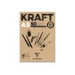 Clairefontaine Kraft - bloc encollé - A5 - 50 feuilles