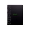 RhodiActive Greenbook - Cahier à spirale 100% recyclé - A4+ (22,5 x 29,7 cm) - 160 pages 90 g/m² - petits carreaux (5x5 mm) - noir