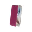 Muvit Made in Paris Crystal Folio - Flip cover voor mobiele telefoon - polyurethaan - Fuchsia - voor Samsung Galaxy S6