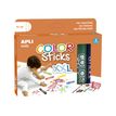APLI Kids Sticks XXL - Pack de 6 marqueurs - noir, rouge, bleu, vert, jaune, brun