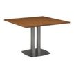 Table de réunion carrée SLIVER - L115 x H75 x P115 - Noyer et bronze
