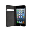 Bigben Connected folio - Flip cover voor mobiele telefoon - namaakleer - zwart - voor Apple iPhone 5, 5s, SE