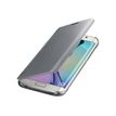 Samsung Clear View Cover EF-ZG925B - Flip cover voor mobiele telefoon - zilver - voor Galaxy S6 edge