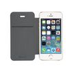 Muvit Folio Case - Flip cover voor mobiele telefoon - zilver - voor Apple iPhone 5, 5s, SE