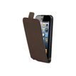Muvit Made in Paris Slim - Flip cover voor mobiele telefoon - bruin - voor Apple iPhone 5, 5s