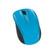 Microsoft Wireless Mobile Mouse 3500 - Muis - rechts- en linkshandig - optisch - 3 knoppen - draadloos - 2.4 GHz - USB draadloze ontvanger - cyaanblauw