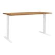 3483600722317-Bureau YES ! - 140 cm - Pieds ajustables blancs - Merisier-Angle gauche-0