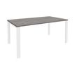 Bureau simple IRIS - L120 cm - Pieds blanc - plateau imitation Chêne gris