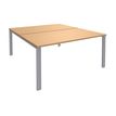Bureau Bench IRIS - L140 cm - Plan de départ - Pieds aluminium - plateau imitation Hêtre