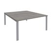 Bureau Bench IRIS - L160 cm - Plan de départ - Pieds aluminium - plateau imitation Chêne gris