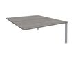 Bureau Bench IRIS - L140 cm - Plan suivant - Pieds aluminium - plateau imitation Chêne gris