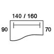 3253310150744-Bureau droit IDRA - Vague à gauche - L160 cm - Pieds alu - plateau imitation Chêne--1