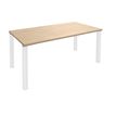 Bureau droit EXPRIM - L160 cm - Plateau imitation Chêne clair - Pieds blanc