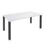 Bureau droit EXPRIM - L160 cm - Plateau Blanc perle - Pieds carbonne