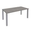 Bureau droit EXPRIM - L140 cm - Plateau imitation Chêne gris - Pieds alu