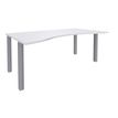 Bureau vague symétrique EXPRIM - L180 cm - Plateau Blanc perle - Pieds alu