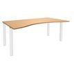 Bureau vague symétrique EXPRIM - L180 cm - Plateau imitation Hêtre - Pieds blanc