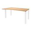 3253310165076-Bureau Vague EXPRIM - L160 cm - Retour gauche - Plateau imitation Hêtre - Pieds blanc--0