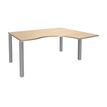3253310164130-Bureau compact EXPRIM - L160 cm - Retour droite - Plateau imitation Chêne clair - Pieds alu (Pieds de renfort obligatoire à rajou--0