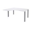 Bureau compact EXPRIM - L180 cm - Retour gauche - Plateau Blanc perle - Pieds alu (Pieds de renfort obligatoire à rajouter - non inclus)