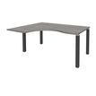 Bureau compact EXPRIM - L160 cm - Retour gauche - Plateau imitation Chêne gris - Pieds carbone (Pieds de renfort obligatoire à rajouter - non inclus)