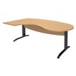 Bureau compact manager retour à gauche IDRA - 200 cm - Pied anthracite - Hêtre (Pieds de renfort obligatoire à rajouter - non inclus)