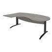 Bureau compact manager retour à gauche IDRA - 200 cm - Pied anthracite - Chêne gris (Pieds de renfort obligatoire à rajouter - non inclus)