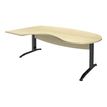 Bureau compact manager retour à gauche IDRA - 200 cm - Pied anthracite - Érable (Pieds de renfort obligatoire à rajouter - non inclus)
