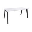 Bureau simple STEELY - L140 cm - Pieds carbone - plateau Blanc perle